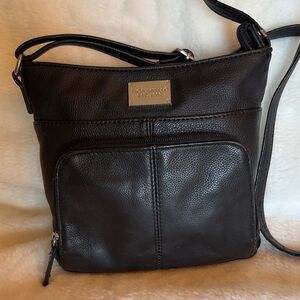 Tignanello Black Leather Crossbody Bag